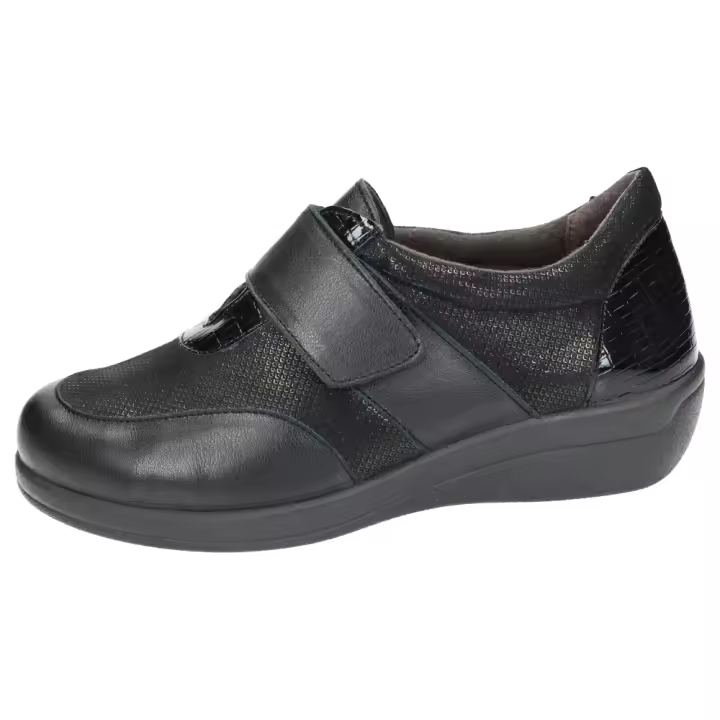 Zapatos Mocasín marca DOCTOR CUTILLAS para señora en color negro. MOCASÍN DE PIEL - 1