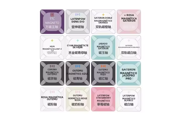 Prueba De Interruptores Magnéticos Con Teclas En Blanco Base De Acrílico Rojo Naranja Rosa Verde Amarillo Blanco Para Teclado KPrepublic - 1