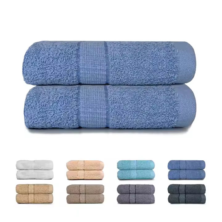 GFD Textiles - Juego de Toallas Tocador Lavabo Ducha y Baño. Toallas 100% Algodon. Toallas Baño Ducha Gimnasio. Towels Extra Suaves, Muy Absorbente y Secado Rápido - Propiedades Antibacterianas, Alta Densidad, Diseño Moderno y Elegante - 1