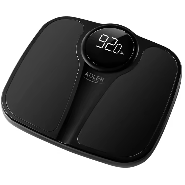 Adler AD8172B Báscula de Baño Digital, Alta Precisión 180Kg, Pantalla LED Apagado Automático, Antideslizante, , Negro - 1