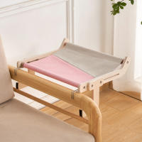 Cama Colgante Para Gato De Alta Calidad En Madera Hamaca Para Ventana Fácil De Lavarse Almohadilla De Tela De Algodón Para Gato Joven - details 2