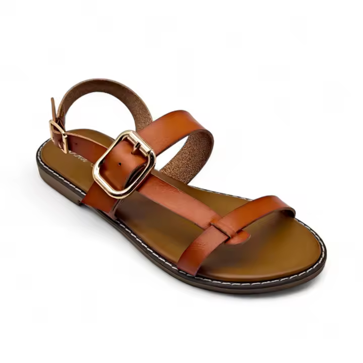 Calzados soraia✨ Sandalias Planas de Mujer con Pulsera Ajustable – Diseño de Tiras Cruzadas Elegantes – Zapatos de Verano Cómodos y Versátiles para Diario, Playa, Paseo o Fiesta ✨ Liso Bohemio - 1