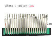Juego De 20 Piezas De Brocas De Diamante Para Grabado Y Pulido De Vidrio Piedra Jade Con Rosca De 2.35/3mm Punto Agujas Herramienta Rotatoria - details 0