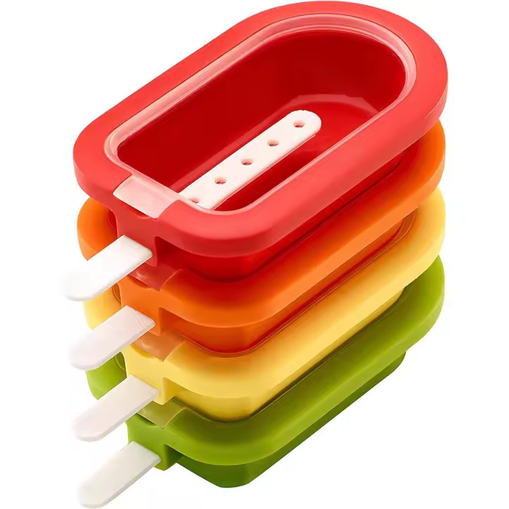 Juego de 4 Moldes Para Helado Apilables en Miniature, Moldes de Silicona Para Helado de Colores Surtidos - 1