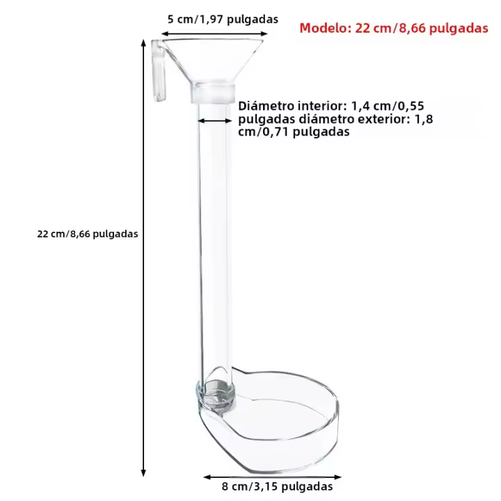 Dispensador De Alimentos Para Acuario Acrílico Multifuncional De Gran Capacidad Tubo Transparente Para Peces Y Camarones - 1