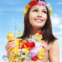 100pcs Coronel De Flores Artificiales Para Navidad En Estilo Hawaiano Decoración De Puerta Para Fiestas Luau Torpil - details 0