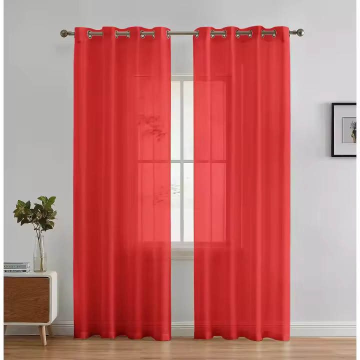 Cortinas Visillos 100% Poliéster con Efecto Lino 140x260 para Salón y Dormitorio,Cortina Decoración Hogar Moderna, Exterior Terraza y Cocina, variedad de colores, 12 colores para elegir - 1