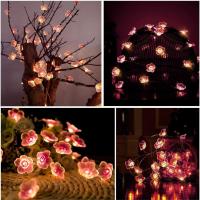 Luces De Fairy De Flor De Cerezo Rosa 1PC 10/20/30 LED Lámpara De Cadena Operada Por Batería Decorativa Para Interior Y Exterior - details 8