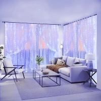 Luces De Cortina LED Con USB Y Control Remoto De 8 Modos Para Bodas Casas Fiestas Pared Ventanas Jardín Navidad Decoraciones - details 20