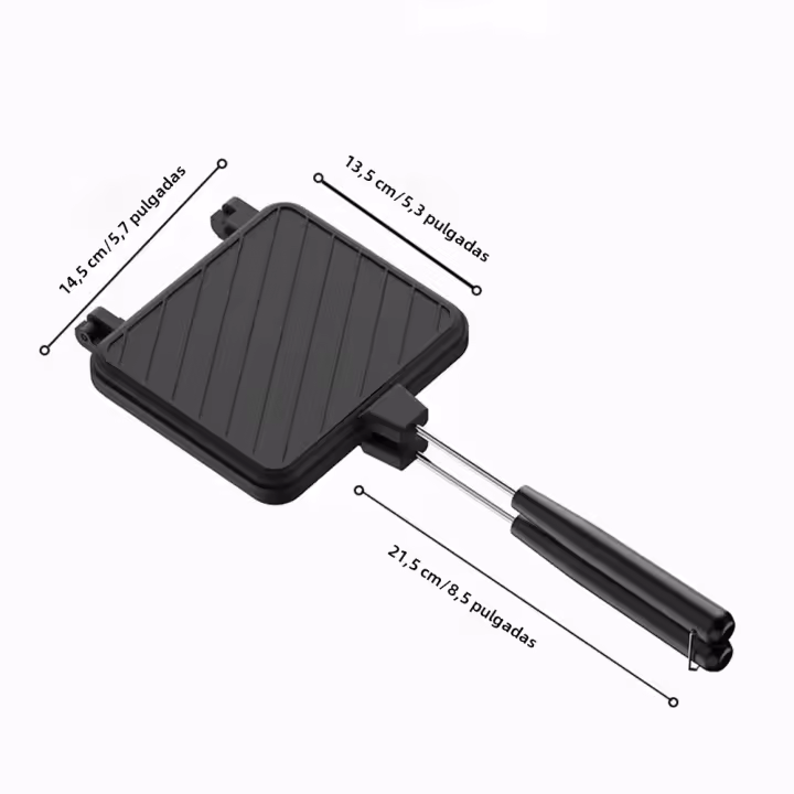 Sartén De Doble Cara Antiadherente Para hacer Sandwiches at La Parrilla Resistentes Al Calor With Hand Para Camping Y BBQ Al Aire Libre - 1