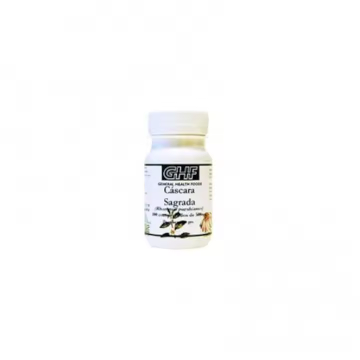 GHF - Cáscara Sagrada 100 Comprimidos de 500 mg, Complemento Alimenticio, Indicado como Laxante, para Mejorar Procesos Digestivos, Estimula Peristaltismo del Cólon, Reduce Absorción de Liquidos - 1