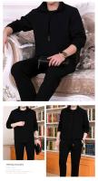 Conjunto Deportivo Casual Para Hombres Mayores MINISO Otoño Invierno Camiseta Y Cardigan Dos Piezas Moda Joven - details 10