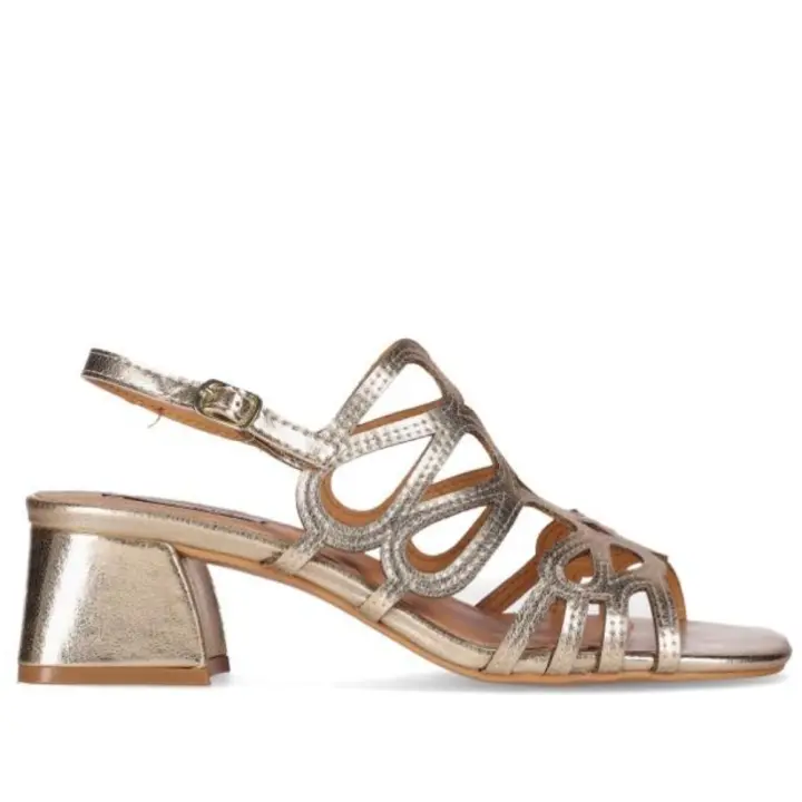 Chika10 sandalia con tacon para mujer melania 05 color oro - 1