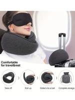 Almohada De Memoria Para Viaje 1pc Cómoda Y Transpirable Con Funda Lavable Máquina Kit De Viaje Con Lujo Forma U Para Cuello - details 0