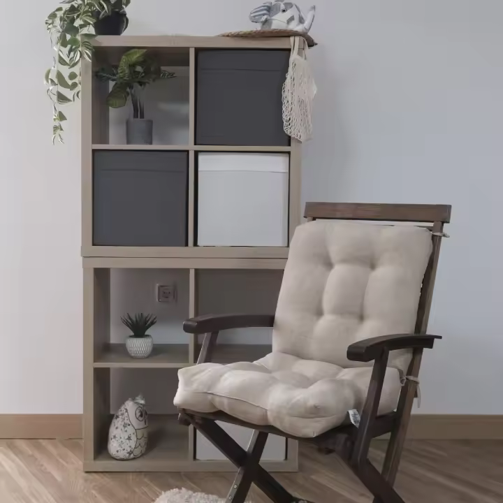 REINO MANSIDI  1 und de Cojines 90x45x10cm con Respaldo para Sillas de Terraza Beige 90x45x10cm - 1