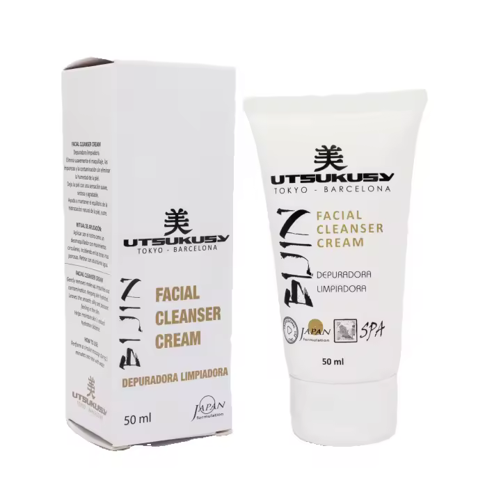 Crema Limpiadora Depuradora de 50ml de Utsukusy. Esta crema limpiadora facial ofrece una limpieza efectiva y suave, dejando la piel limpia, suave, sedosa e hidratada. Su capacidad para dilatar y limpiar los poros, así como para retener la hidratación. - 1