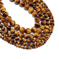 Talismán De Ojo De Tigre Amarillo Natural AAA 1 Strand Lote De Cuentas Redondas De Piedra Sueltas Para Fabricación De Joyas Pulsera DIY 4-12mm - details 0