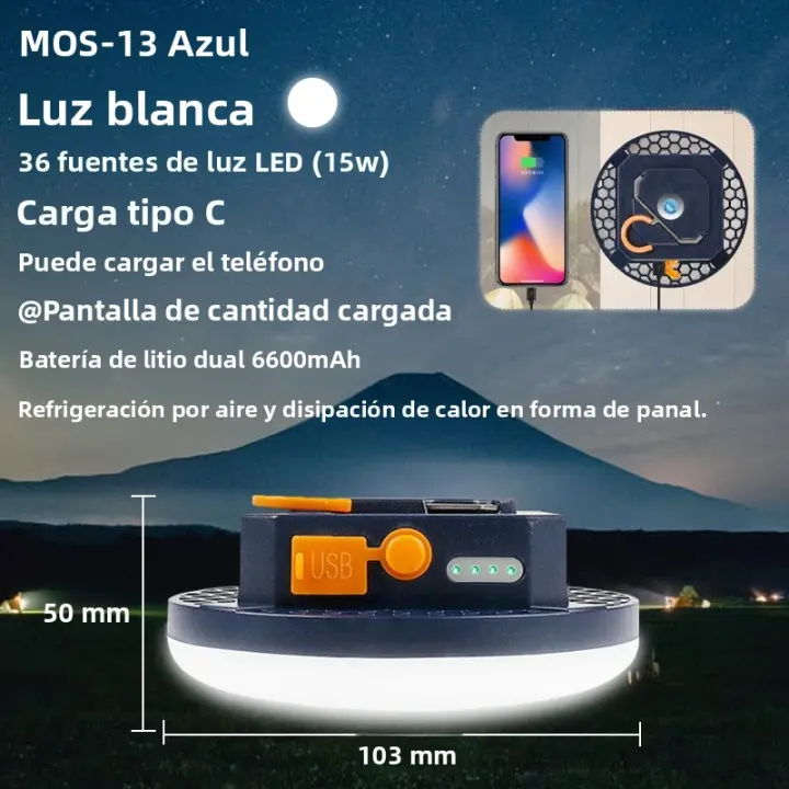 Linterna Portátil MOSLIGHTING 9900mAh Recargable Con Luz Fuerte Y Magnetismo Para Camping Y Tent Lampara De Trabajo LED - 1