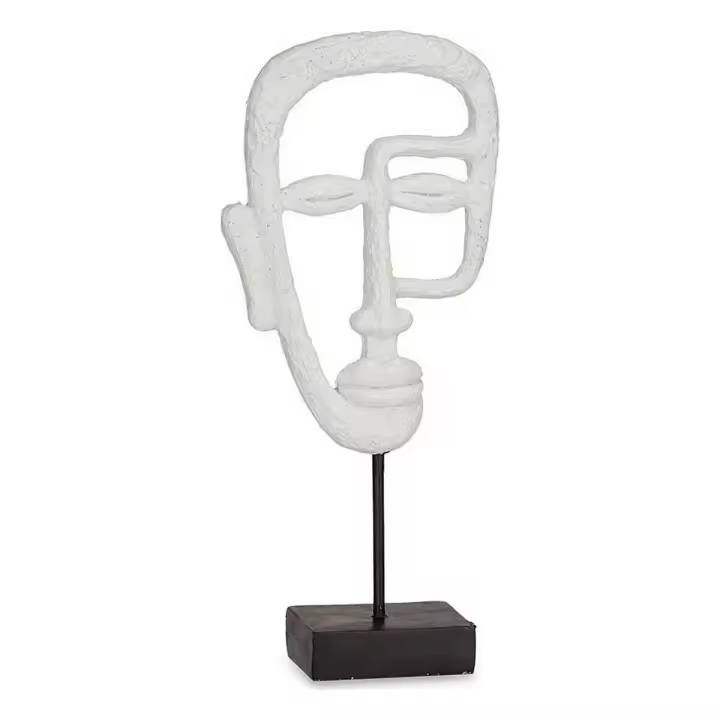 Figura Decorativa Cara Blanco Poliresina (19,5 x 38 x 10,5 cm) - 1