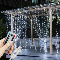 Luces De Navidad LED Para Cortina Con Control Remoto Decoración Para Árbol De Navidad Casa Bodas Dormitorio Fiesta Interna - details 6