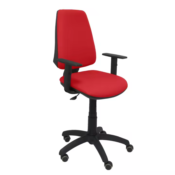 Piqueras Y Crespo Silla Elche CP Bali Rojo Ergonómica con Brazos Regulables y Ruedas de Parqué - 1