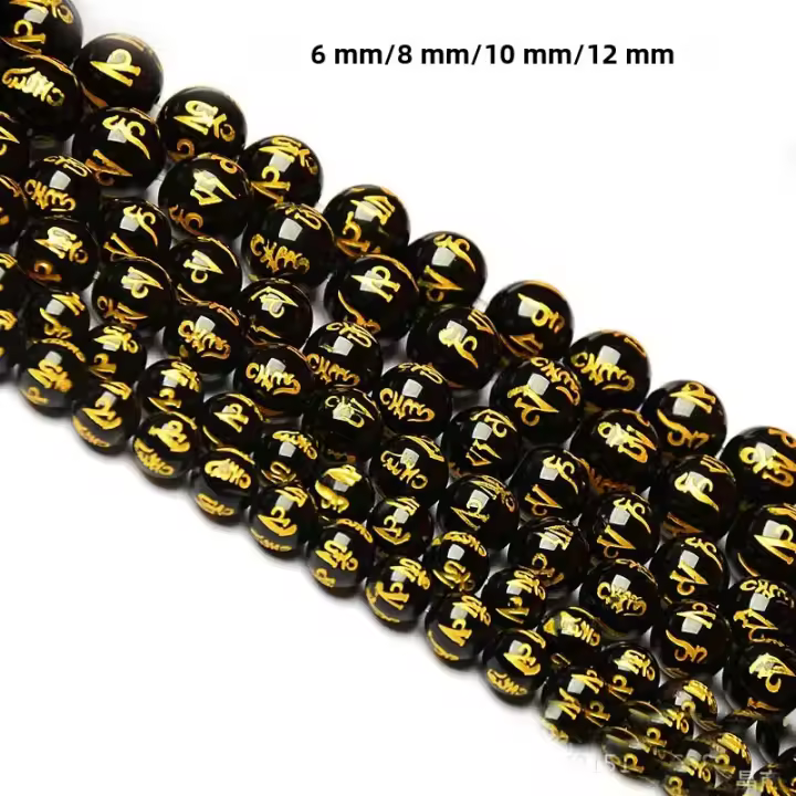 Piedras De Obsidiana Naturales Para Joyería 6/8/10/12mm Esferas Ligeras Para DIY Pulseras Y Collares Material De Piedra - 1