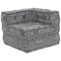 Pouf Modular vidaXL Gris Claro 70x70x54 Tela - details 3