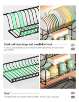 Estante De Secado De Platos De 2 Niveles Con Soporte Para Cucharas Y Cuchillos En Cocina Organizador De Contaherencia Metálico - details 2