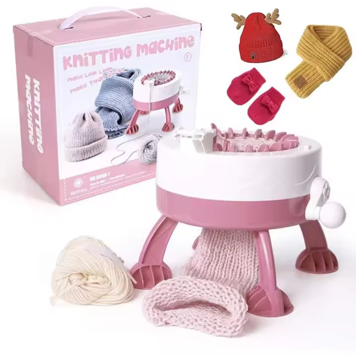 Máquina de tejer con 48 agujas, kit de máquina de tejer manual inteligente con rotación (22 agujas (g2)) - 1