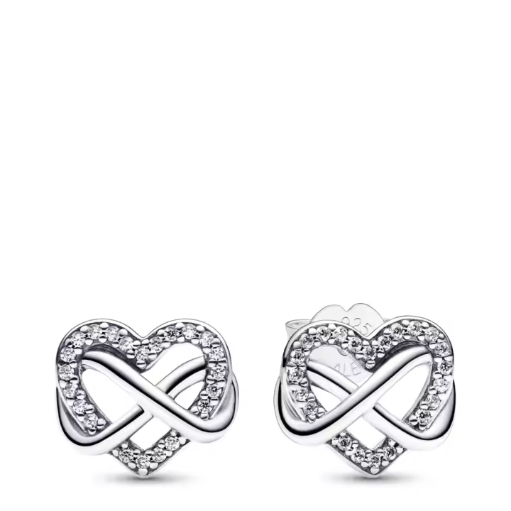 Pandora Pendientes de Botón Corazón Infinito Brillante 292667C01 , para Mujer - 1