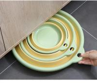 Cuenco Plegable Portátil Para Lavado De Rostro Y Lavandería Durable Y Espaciosa En Viajes Color Azul Rosa Verde Tamaño 32cm - details 4