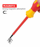 Juego De Destornilladores Multifuncional Aislado 10 En 1 De Alta Dureza Para Electricistas Con Mango Y Imán Forma Cruzada Hexagonal - details 14