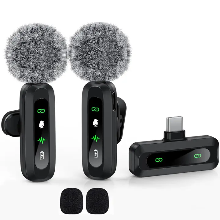 IPhone/Android microphone para, Micrófono de solapa Plug and Play, cancelación de ruido, Micrófono Lavalier with Pantalla digital, mini Para microphone Facebook, Youtube, Twitter, vídeos TIK Toy y transmisión en vivo - 1