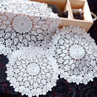 Mantelera De Encaje Con Bordado De Flores Resistente Al Calor 20/30/40cm Cojín Para Taza Decoración De Hogar Para Bodas Y Fiestas Moderno - details 8