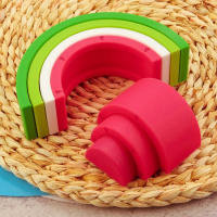 Bloques De Construcción Para Niños En Silicona BPA Libres Mordedores Para Bebés Juegos Educativos Montessori Tamaño Grande Y Pequeño - details 5