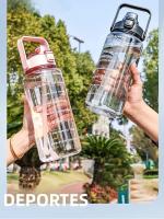 Botella De Agua Portátil De 2L Con Palanca Y Marca De Tiempo Para Deportes Al Aire Libre Y Fitness Juguete De Bebida Ecológico Reutilizable - details 0