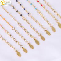 Pulsera De Cristal De 7 Chakras Para Mujer CSJA Con Cadena De Acero Inoxidable Y Pedrería Natural Amatista Pulsera De Moda J016 - details 3