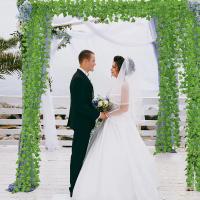 Guirnalda De Hojas De Iva Artificial De 2.1m Para Decoración De Hogar Jardín Boda Fiesta DIY Plástico Verde Colgante - details 2