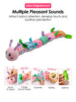 Juguete Educativo Interactivo Para Bebés Caterpillar Musicial De Peluche Suave Juguetes Sensoriales Para Recién Nacidos Y Niños Pequeños Regalo - details 2