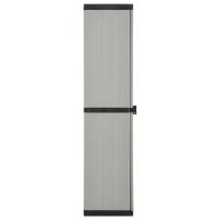 vidaXL Armario de jardín con 3 estantes gris y negro 34x40x168 cm - details 2