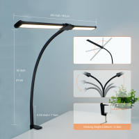 Lámpara De Escritorio LED Ajustable Con Protección Ocular 3 Colores Metal Plegable Para Lectura Trabajo Computadoras Sala De Estar - details 1