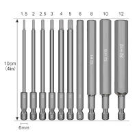 Juego De 7/10Pcs Destornilladores Allen Magnéticos De 1/4" Hex Shank Head Bita De Sobremesa De Acero De Aluminio Para Herramientas De Reparación - details 1