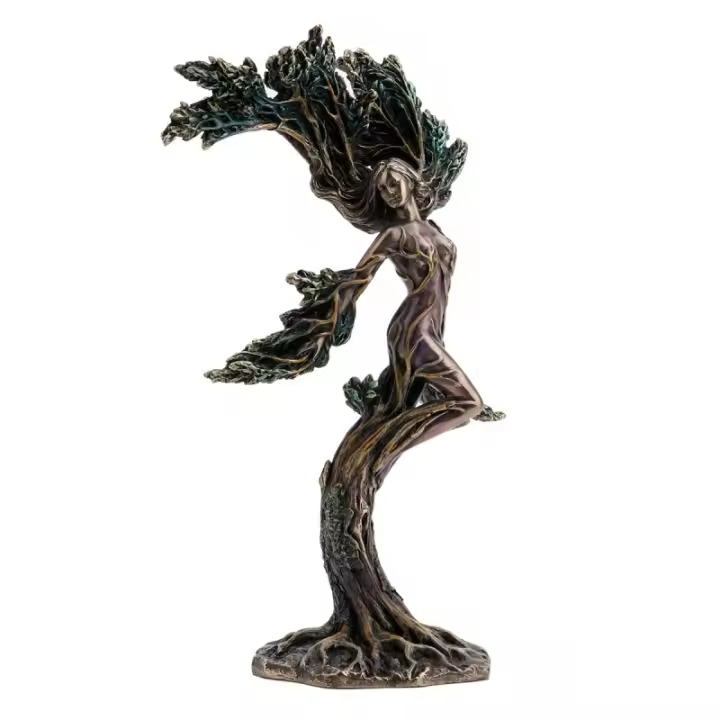 Signes Grimalt ORIGEN Home Decor Ninfa Meliae Ninfa Arbol Bronce Figura Diosa Gris 25x16x9cm 33928 - 1