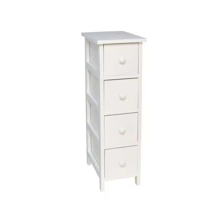 G Cajonera Blanca de Madera con 4 Cajones 25x25x78cm /30x20x67cm- Versátil y Funcional - 1