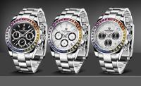 Reloj De Cuarzo Para Hombre PAGANI DESIGN 2025 Con Bisel Arco Iris Multifuncional Vidrio De Zafiro Resistentes Al Agua Y Al Choque VK63 - details 0