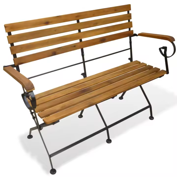 vidaXL Banco de jardín plegable madera maciza de acacia 112 cm - 1