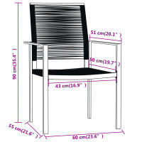 vidaXL Juego de comedor de jardín 3 piezas negro - details 6