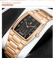 Reloj De Mujer WWOOR 2024 Oro Creativo Acero Inoxidable Resistente Al Agua Cuadrado Reloj De Pulsera Para Mujer Con Marcadores Arábigos - details 5