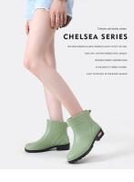 Botas De Lluvia Para Mujer Cortas Moda Impermeables Zapatos Casuales De Goma Antideslizantes Suela Gruesa Versátiles Para Todas Las Estaciones - details 2