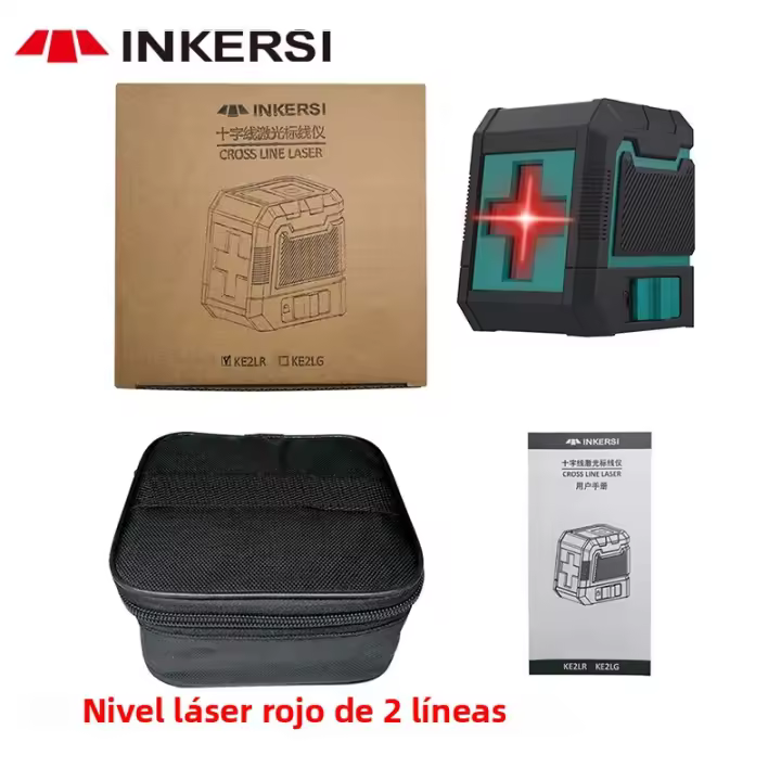 Nivel Láser De Dos Líneas INKERSI Verde/rojo Auto-nivelado Con Montaje De Rosca De 1/4 Pulgada Nivel Horizontal Y Vertical - 1